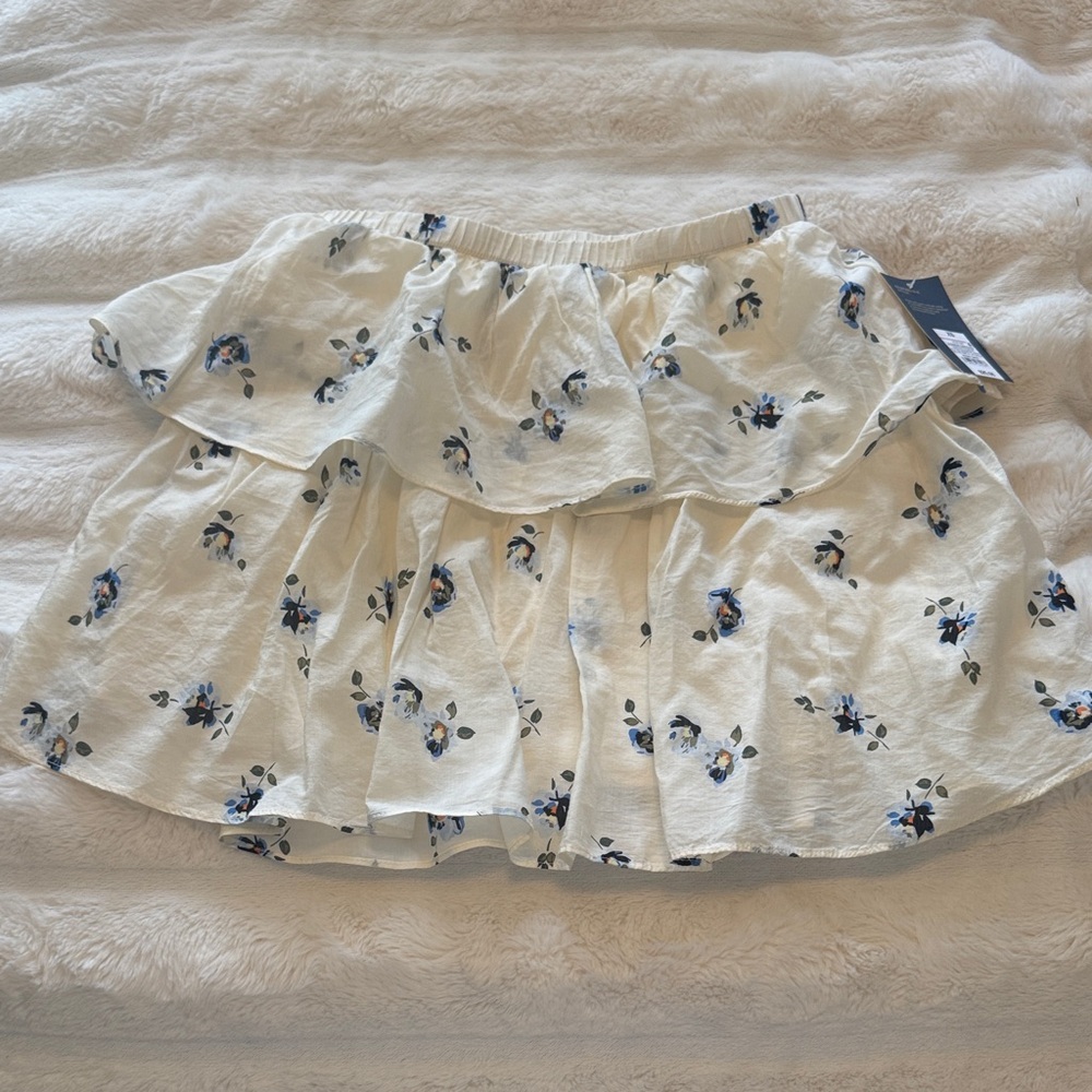 Floral White Skirt